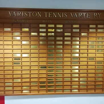 Variston Tennis Varte Ry:n palkintotaulu